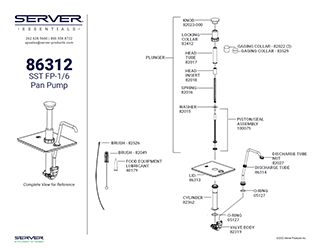 SST FP-1/6 Pan Pump 86312 | Parts List